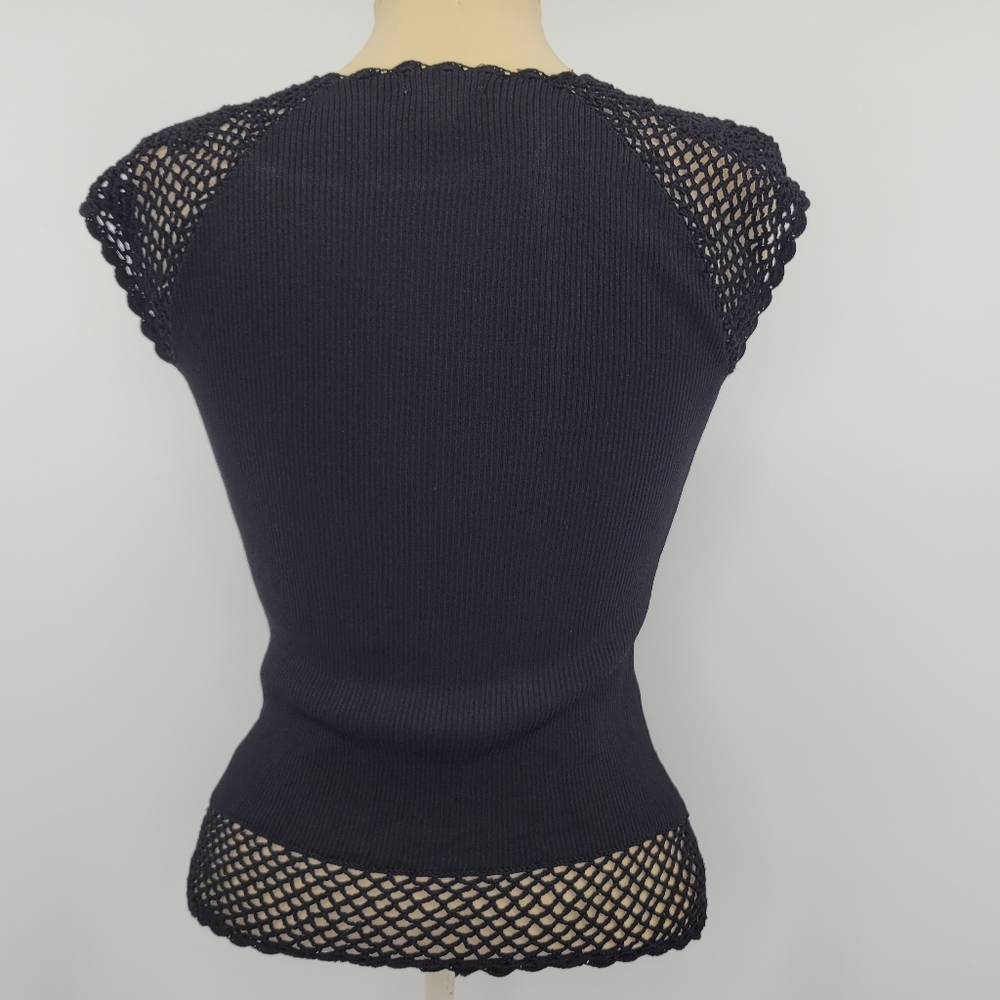 Cache Crochet Ribbed Knit Top shirt - Picture 5 of 11